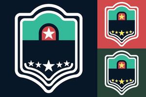 A set of four different badges with stars on them vector