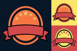Four different colored badges with stars on them vector