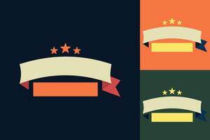 Four different colored ribbons with stars on them vector
