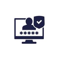 secure login, access password icon on white vector