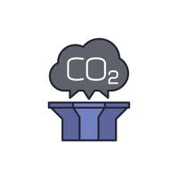 carbon capture icon with outline vector