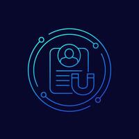 retention icon with magnet, linear design vector