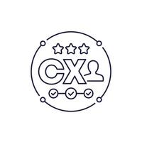 CX icon, Customer experience line design vector