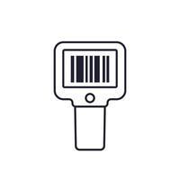 barcode scanner icon design on white vector