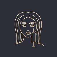 mesotherapy line icon, facial injection design vector