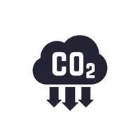 carbon emissions reduction icon, reducing co2 footprint pictogram vector