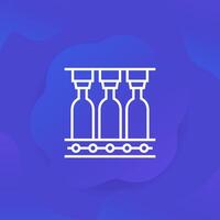 Alcohol production icon, line design vector