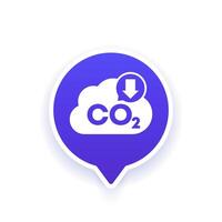 carbon emissions reduction icon, reducing co2 footprint design vector