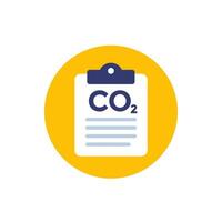 co2 report icon with clipboard vector