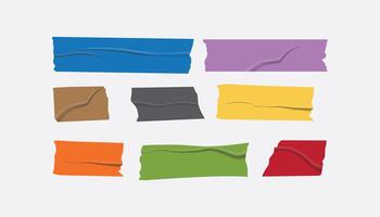 tape with adhesive. Realistic set of stripes made of sticky tape vector