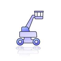 aerial work platform icon on white, AWP vector