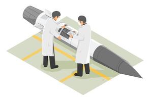Scientists working on a rocket vector