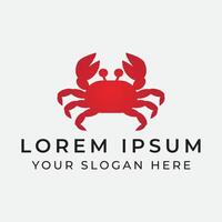 A crab logo design with red claws vector