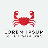 A crab logo design with red color vector