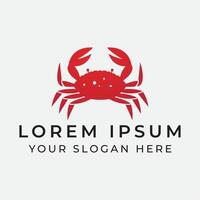 A crab logo design with a red color vector
