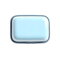 Light blue rectangular case isolated on transparent background png