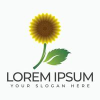 A logo featuring a sunflower with vibrant petals and a bold center representing positivity warmth vector