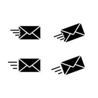 Send message envelope icon set. Email, mail sign symbol vector