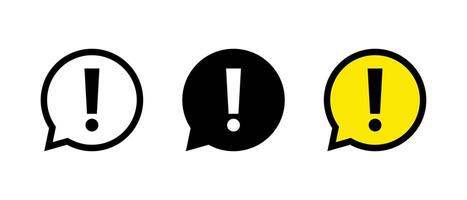 Warning sign on speech bubble icon. Error chat symbol vector
