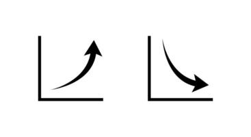Growth and decline arrow graph icon. Up and down arrows symbol vector