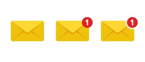 New message, email notification icon in flat style. Mail envelope sign symbol vector