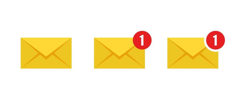 Message envelope, email notification icon in flat style. New mail sign symbol vector
