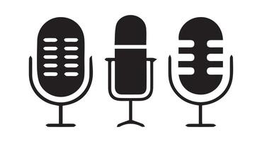 Different variant podcast microphone. Karaoke mic web and mobile app icon. illustration eps 10 vector