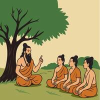 gurupurnima greeting design vector