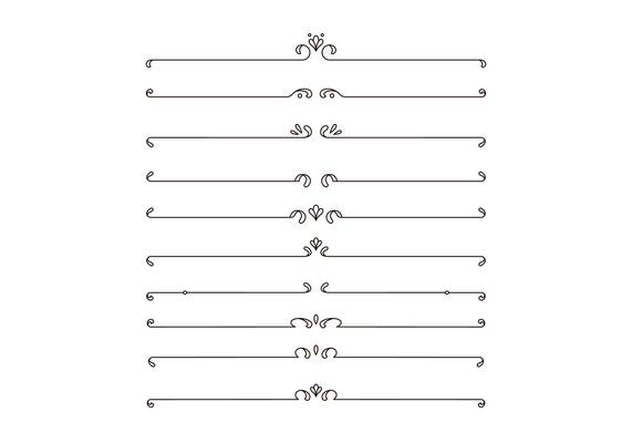 Minimalist Vintage Victorian line divider or text separator collection