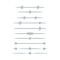 Minimalist Sparkle stars Line divider collection vector