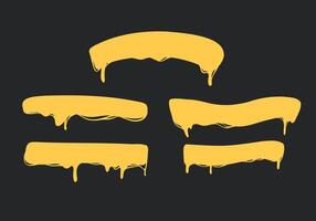 Melting cheese drip horizontal banner for text label collection vector