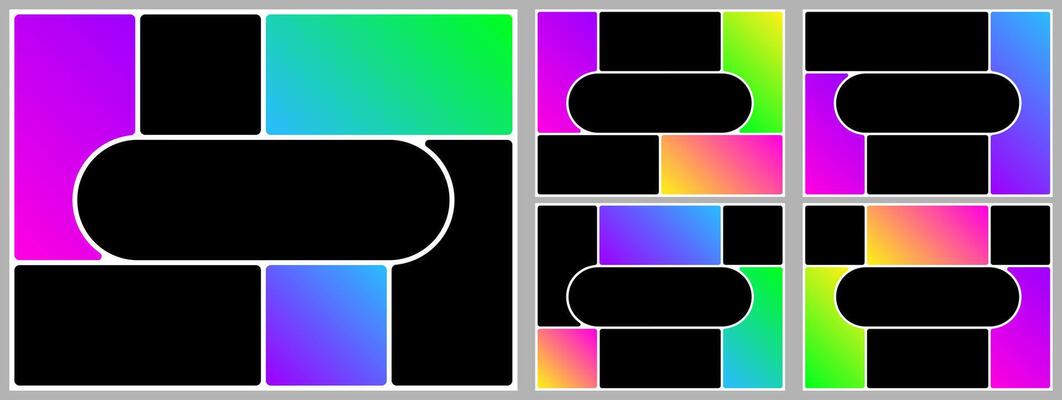 Grid template, photo layout. 4x3 brutalist shape bg, mosaic collage bento box background. Slide montage rectangular mood board. Abstract poster brochure, Square gallery , modular album