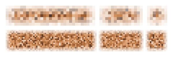 Censor pixel. Blurred censure mosaic effect, People face image overlay. Square bar to hide secret word, naked body, screen nudity. Beige skin color, unknown private content. tv bg template vector