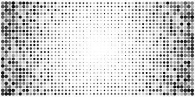 Dot pattern bg. Abstract geometric halftone pixel grid texture. Comic design seamless polka circle effect. Black tone fade gradient shape size and transparency. Square angular mosaic vector
