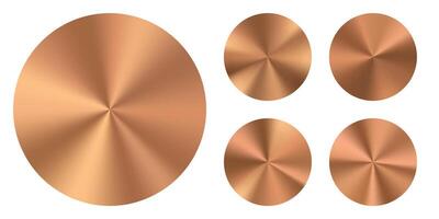 Copper circular metal textures vector