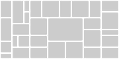 montage grid template. Visual brick wireframe of geometric blocks layout. Composite chaos shapes for photomontage modern collection. Statistic software bento website design slide technology. vector