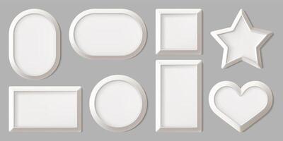 various white photo frames vector
