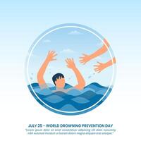 World Drowning Prevention Day design with helping drowning person vector