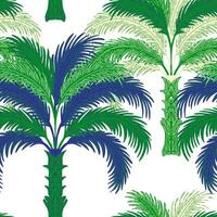 palm trees in blue and green on white background vector
