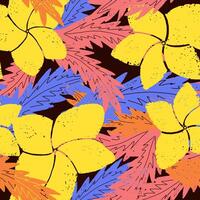 a colorful pattern with yellow and blue flowers vector