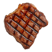 Grilled beef steak with grill marks isolated on transparent background png
