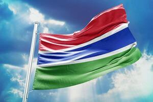 Flag of gambia - 3d rendering - flag of gambia - 3d rendering - flag photo