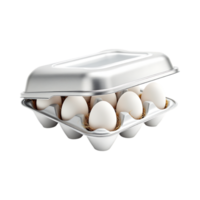A carton of fresh white eggs, ready for cooking. png
