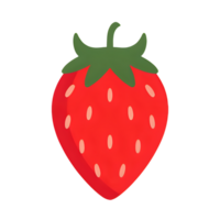 Cute Red Strawberry Doodle Icon Graphic png