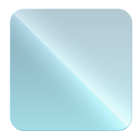 Abstract transparent frame design square, curved shape clear glass plate png