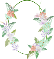 Forget me not floral frame with tiny flower isolated on transparency background png