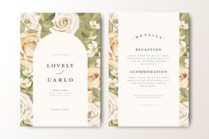 Floral wedding save the date invitation vector