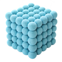 Light Blue Sphere Cube Structure isolated on a transparent background png