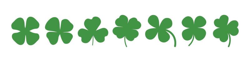 Leaf clover simple icon set vector