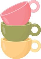 Stacked Tea Cups vector